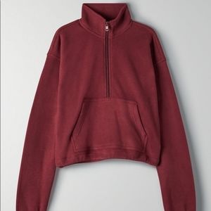 NWT Arizia TNA Polar 1/2 Half Zip Sweater in Dark Clove